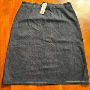 Women’s stretchy denim midi pencil skirt